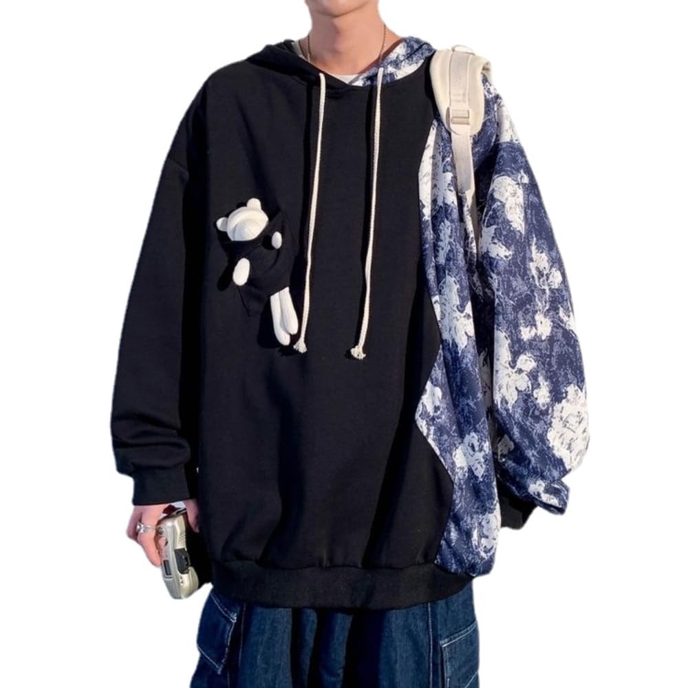 [GRAVER]24FW★韓国人気★SMALL LINE BEAR SMILE HOODIE Amazon.com: Cute Big Rainbow Teddy bear with Barbed-wire